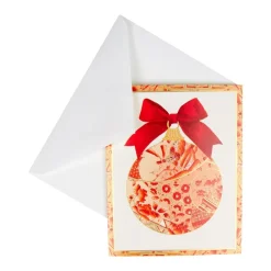 Caspari Christmas And Holiday Cards|Boxed Holiday Cards|Gilded Porcelain Ornament Petite Boxed Christmas Cards - includes 15 cards & envelopes