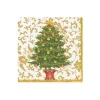 Caspari Christmas Napkins|Boxed Cocktail Napkins|Gilded Tree Boxed Cocktail Napkins - 40 Per Box
