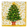 Caspari Christmas Napkins|Paper Cocktail Napkins|Gilded Tree Cocktail Napkins - 20 Per Package