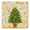Caspari Christmas Napkins|Paper Dinner Napkins|Gilded Tree Dinner Napkins - 20 Per Package