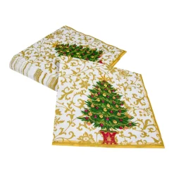Caspari Christmas Napkins|Paper Dinner Napkins|Gilded Tree Dinner Napkins - 20 Per Package