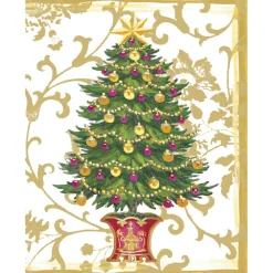 Caspari Gift Tags & Enclosure Cards|Gilded Tree Foil Enclosure Cards & Envelopes - 4 Mini Cards & 4 Envelopes