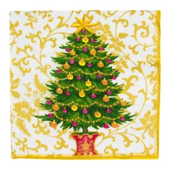 Caspari Christmas Napkins|Paper Luncheon Napkins|Gilded Tree Luncheon Napkins - 20 Per Package