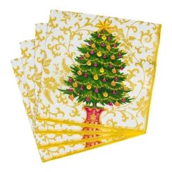 Caspari Christmas Napkins|Paper Luncheon Napkins|Gilded Tree Luncheon Napkins - 20 Per Package