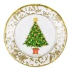 Caspari Christmas Plates|Paper Salad And Dessert Plates|Gilded Tree Paper Salad & Dessert Plates - 8 Per Package