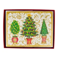 Caspari Christmas And Holiday Cards|Boxed Holiday Cards|Gilded Trees Classic Boxed Christmas Cards - includes 15 cards & envelopes