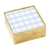 Caspari Memorial Day|Boxed Cocktail Napkins|Gingham Boxed Paper Cocktail Napkins in Light Blue - 40 Per Box