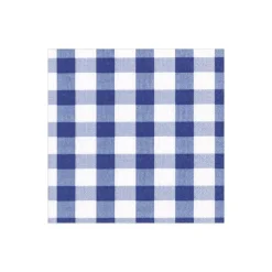 Caspari Paper Cocktail Napkins|Gingham Paper Cocktail Napkins in Blue - 20 Per Package