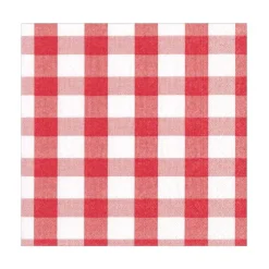 Caspari Memorial Day|Paper Luncheon Napkins|Gingham Paper Luncheon Napkins in Red - 20 Per Package