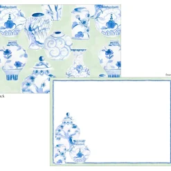 Caspari Correspondence Cards|Glazed Porcelain Correspondence Cards - 12 Card & Envelopes