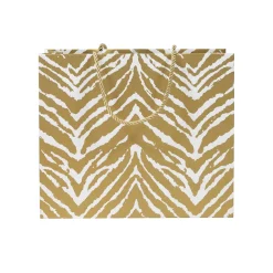 Caspari Christmas Gift & Bottle Bags|Graduation Celebration|Go Wild Gold & White Large Gift Bag - 1 Each