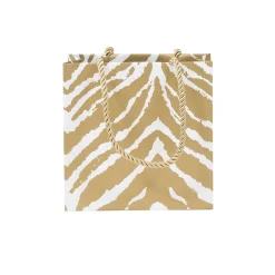 Caspari Graduation Celebration|Gift & Bottle Bags|Go Wild Gold & White Small Square Gift Bag - 1 Each