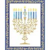 Personalization by Caspari Personalized Holiday Cards|Personalized Christmas Cards|Gold Leaves Menorah foil Personalized Christmas Cards