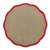 Deborah Rhodes Placemats|Paper Placemats|Gold 2-Tone Luxe Border Round Scallop in Holiday Red - 1 Each