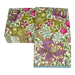Caspari Christmas Napkins|Paper Guest Towels|Golden Lily-Ivory Guest Towel Napkins - 15 Per Package