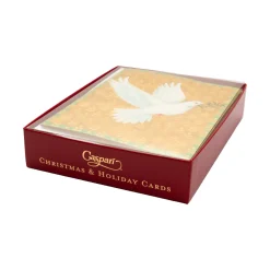 Caspari Christmas And Holiday Cards|Boxed Holiday Cards|Golden Peace Dove Classic Boxed Christmas Cards - includes 15 cards & envelopes