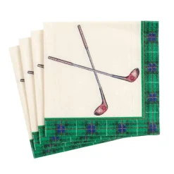 Caspari Tailgates|Cocktail Party|Golfing Paper Cocktail Napkins - 20 Per Package