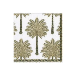 Caspari Boxed Cocktail Napkins|Grand Palms Boxed Paper Cocktail Napkins in Black - 40 Per Box