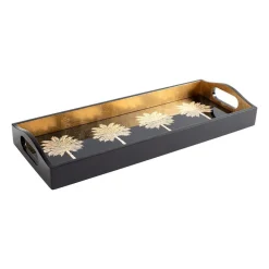 Caspari Lacquerware|New Year'S|Grand Palms Lacquer Bar Tray in Black - 1 Each