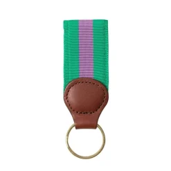 Barrons-Hunter Tailgates|Father'S Day|Green & Purple Key Ring with Leather Trim