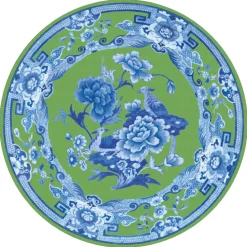 Caspari Placemats|Paper Placemats|Green And Blue Plate Die-Cut Placemats - 4 Each