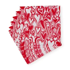 Caspari Christmas Napkins|Valentine'S Day|Groovy Love Cocktail Napkins - 20 Per Package