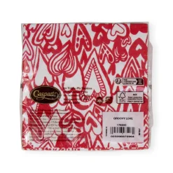 Caspari Christmas Napkins|Valentine'S Day|Groovy Love Cocktail Napkins - 20 Per Package