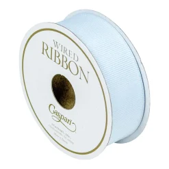 Caspari Ribbons & Bows|Grosgrain Light Blue Wired Narrow Ribbon - 1 Spool Of Ribbon