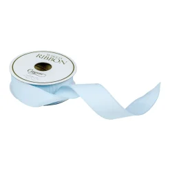 Caspari Ribbons & Bows|Grosgrain Light Blue Wired Narrow Ribbon - 1 Spool Of Ribbon