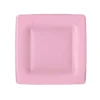 Caspari Bridal Shower|Birthday|Grosgrain Square Paper Salad & Dessert Plates in Light Pink - 8 Per Package