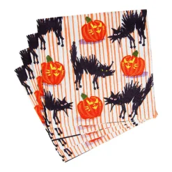 Caspari Halloween|Paper Cocktail Napkins|Halloween Cats Cocktail Napkins - 20 Per Package