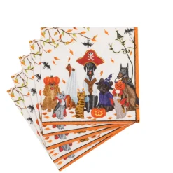 Caspari Halloween|Paper Cocktail Napkins|Halloween Pets Recycled Cocktail Napkins - includes 20 Cocktail Napkins