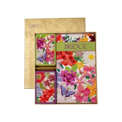 Caspari Mother'S Day|Bridge|Halsted Floral Bridge Gift Set - 2 Playing Card Decks & 2 Score Pads