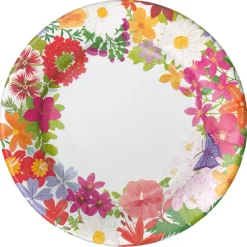 Caspari Bridal Shower|Paper Dinner Plates|Halsted Floral Paper Dinner Plates - 8 Per Package