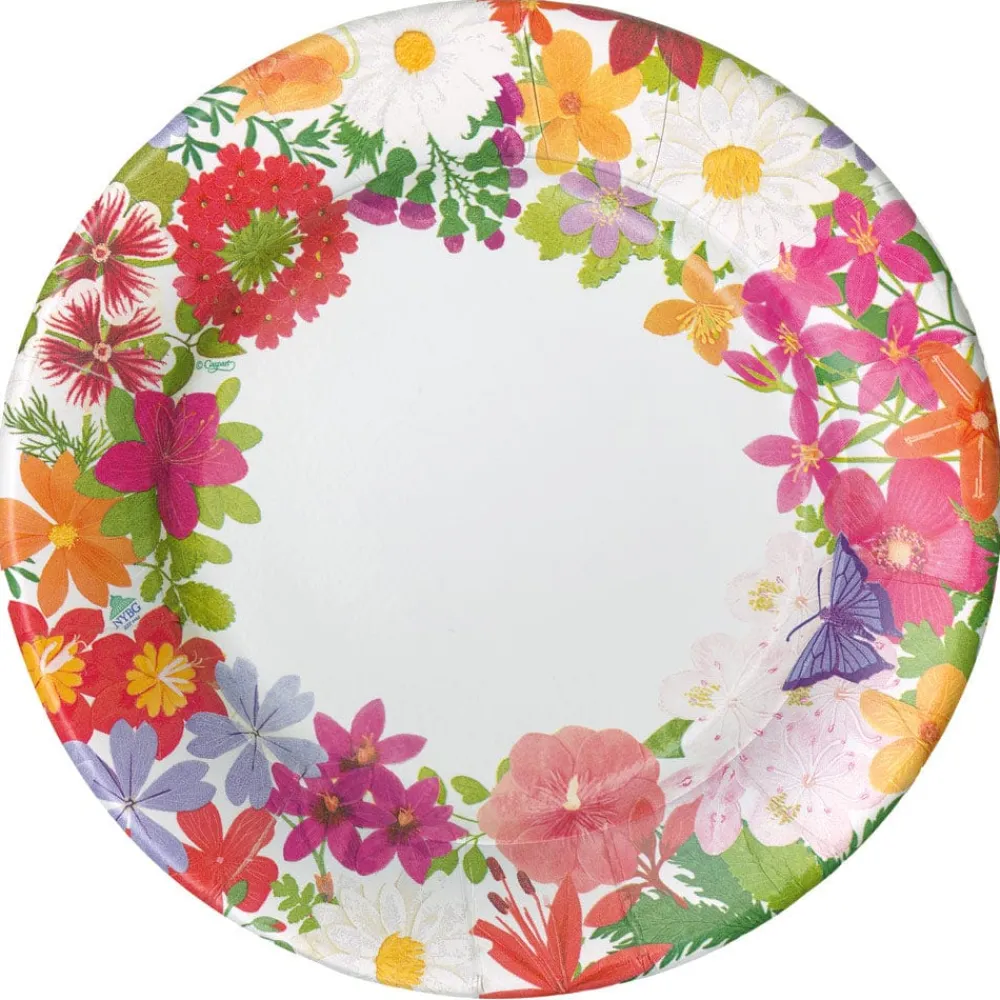Caspari Bridal Shower|Paper Dinner Plates|Halsted Floral Paper Dinner Plates - 8 Per Package