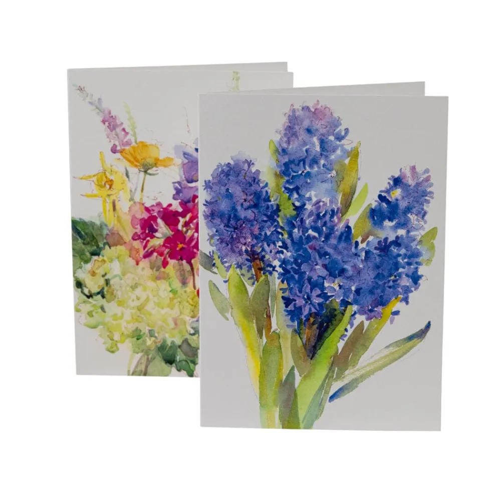 Caspari Note Cards|Handpainted Spring Flowers Assorted Boxed Note Cards - 8 Note Cards & 8 Envelopes