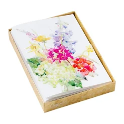 Caspari Note Cards|Handpainted Spring Flowers Assorted Boxed Note Cards - 8 Note Cards & 8 Envelopes
