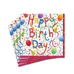 Caspari Birthday|Paper Cocktail Napkins|Happy Birthday Paper Cocktail Napkins - 20 Per Package