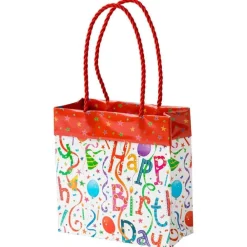 Caspari Birthday|Gift & Bottle Bags|Happy Birthday Small Square Gift Bag - 1 Each
