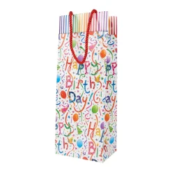 Caspari Birthday|Gift & Bottle Bags|Happy Birthday Wine & Bottle Gift Bags - One Gift Bag Included