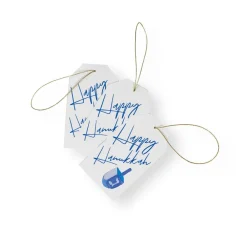 Caspari Christmas Gift Tags & Labels|Hanukkah|Happy Hanukkah Classic Foil Gift Tags - 4 Per Package