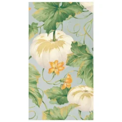 Caspari Thanksgiving|Paper Guest Towels|Heirloom Pumpkins Paper Guest Towel Napkins in Grey & White - 15 Per Package