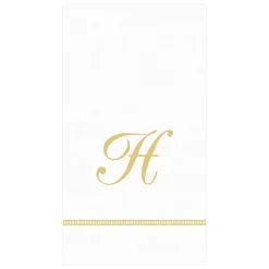 Caspari Bridal Shower|Mother'S Day|Hemstitch Script Single Initial Paper Guest Towel Napkins - 15 Per Package