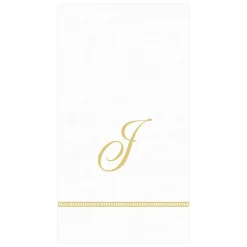Caspari Bridal Shower|Mother'S Day|Hemstitch Script Single Initial Paper Guest Towel Napkins - 15 Per Package