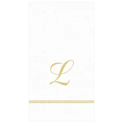Caspari Bridal Shower|Mother'S Day|Hemstitch Script Single Initial Paper Guest Towel Napkins - 15 Per Package