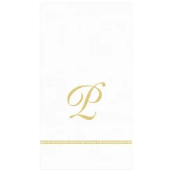 Caspari Bridal Shower|Mother'S Day|Hemstitch Script Single Initial Paper Guest Towel Napkins - 15 Per Package