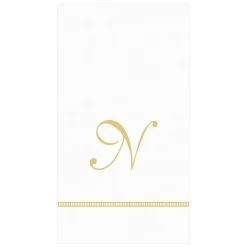 Caspari Bridal Shower|Mother'S Day|Hemstitch Script Single Initial Paper Guest Towel Napkins - 15 Per Package