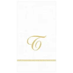 Caspari Bridal Shower|Mother'S Day|Hemstitch Script Single Initial Paper Guest Towel Napkins - 15 Per Package