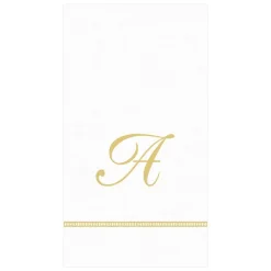 Caspari Bridal Shower|Mother'S Day|Hemstitch Script Single Initial Paper Guest Towel Napkins - 15 Per Package