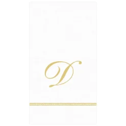 Caspari Bridal Shower|Mother'S Day|Hemstitch Script Single Initial Paper Guest Towel Napkins - 15 Per Package